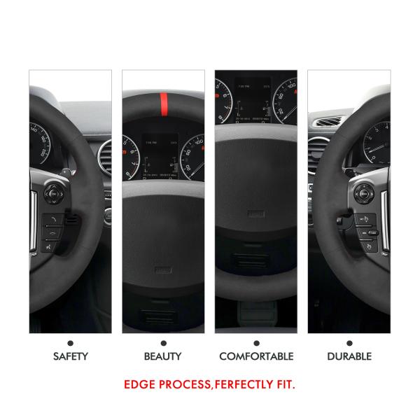 Car Accessories DIY Colors Hand Stitching Faux Suede Steering Wheel Cover for Land Rover Discovery 4  2010-2016