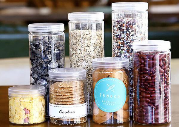 Pot en plastique chaud de la vente 250ml pour le biscuit et la sucrerie avec le couvercle en aluminium