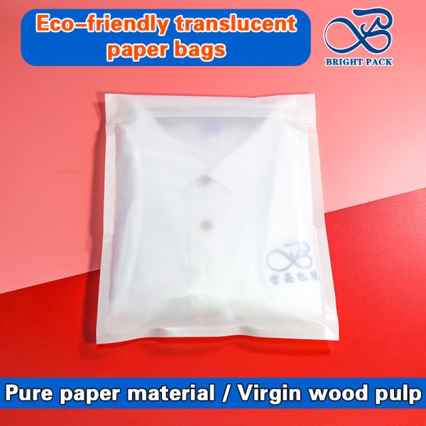 100% Biodegradable Glassine Paper Bags with Customizable Printing and High Transparency for Sustainable Apparel Packaging