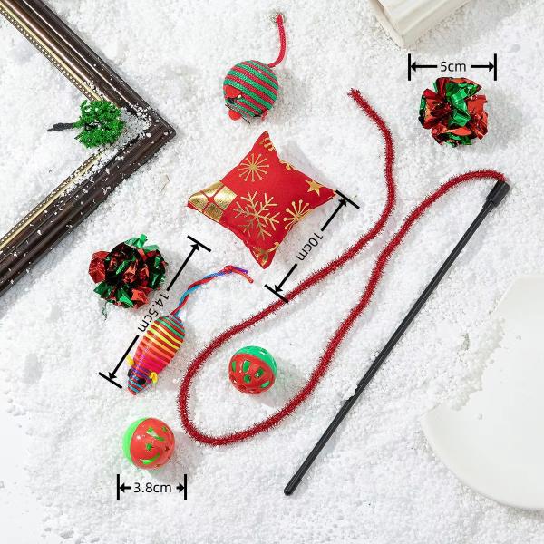 Plastic Pet Toys 10 Pack Cat Toy Sets Sustainable Christmas Stockings