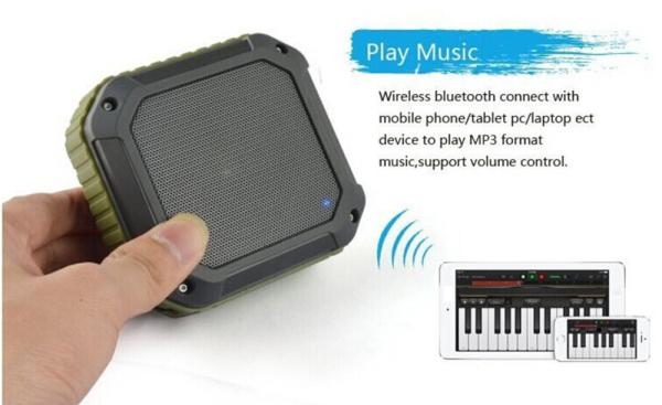 Mini Squre Waterproof Outdoors Sport Portable Bluetooth speaker 3W 500mAh With FM Radio