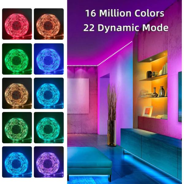 Bluetooth Music Rgb Light Strip Set 5050 24v 40m 640 Lamp 44 Key Led Smart