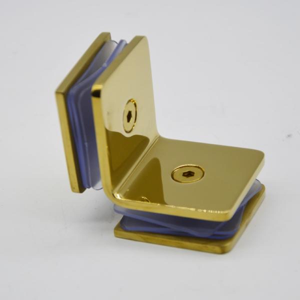 Stainless steel glass to glass 90 degree connector clamps, material SS304, finishing satin or mirror, for 9-12mm glass