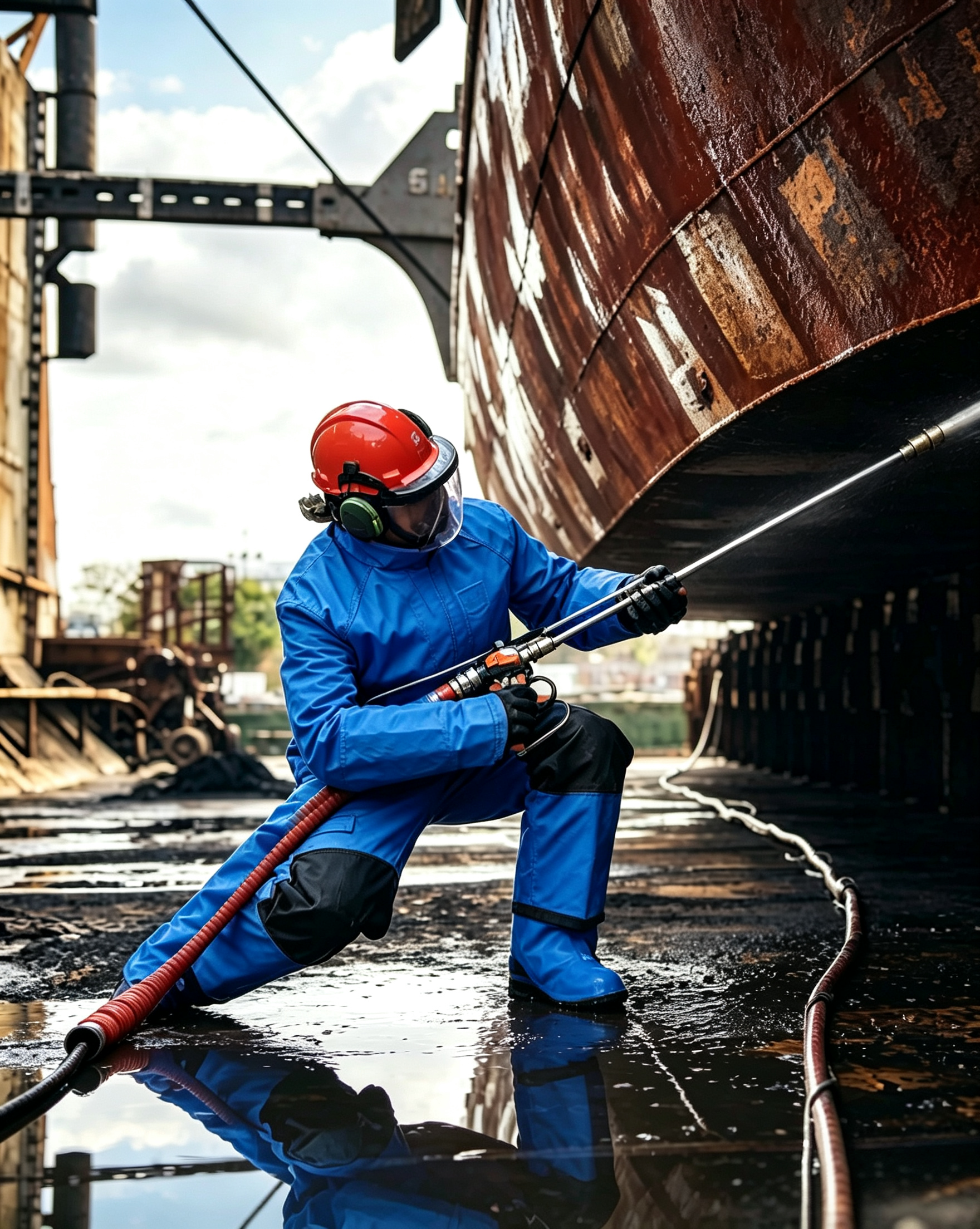 Tear Resistant Full Body Protective Suits Water Repellent Pressure Washing Clothes Heavy Duty