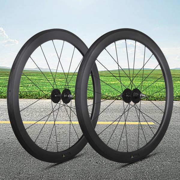 Carbon 700C Fixed Gear Wheelset 50mm Vacuum Rim Road Bike Wheelset
