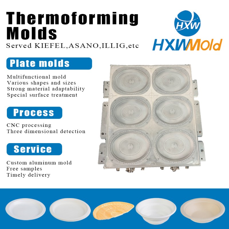 Polished Surface CNC Aluminum Mold for Plastic Vacuum Thermoforming Food Packaging