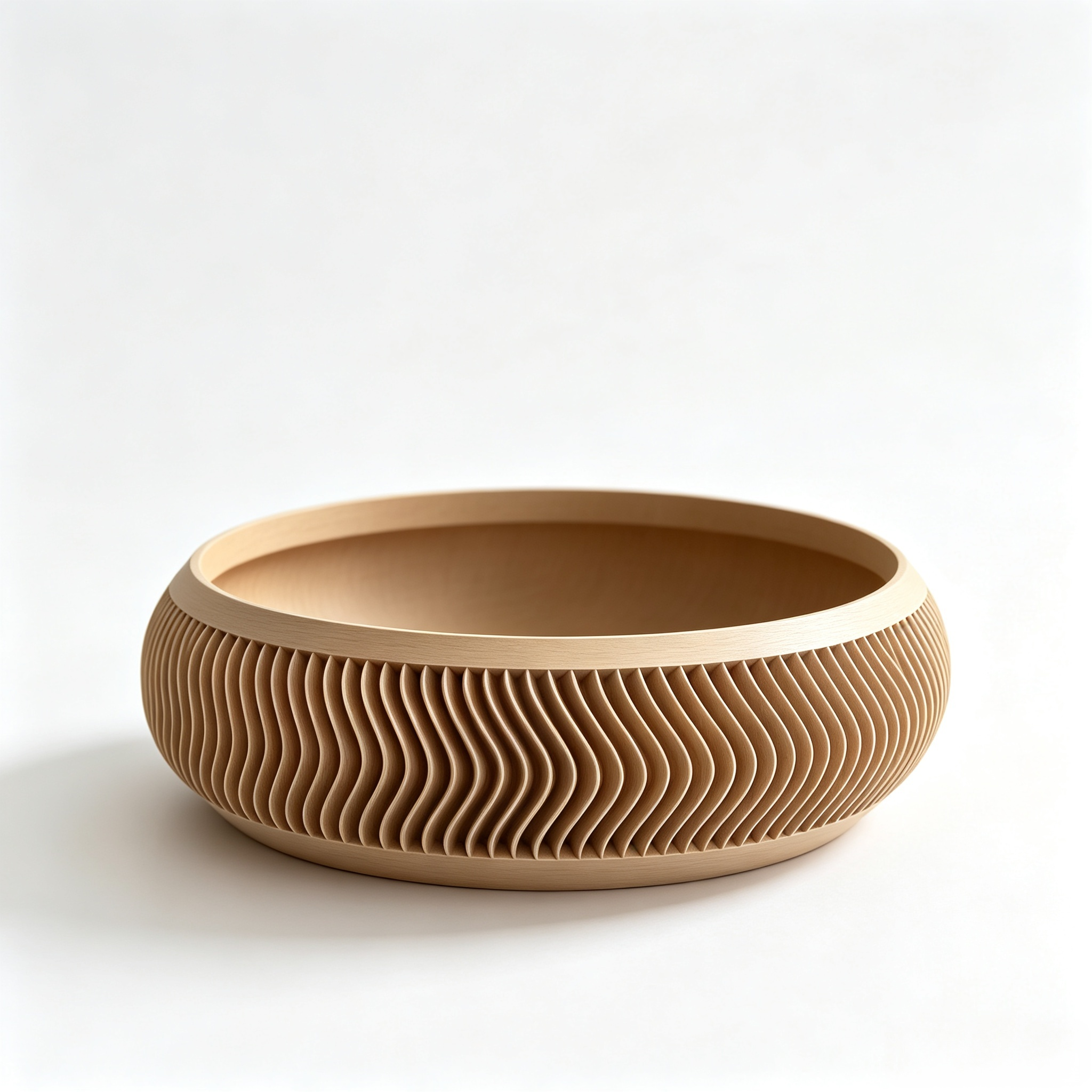 Wavy Textured 3d Printed Room Decor Lightweight Fruit Display 3D Printed Bowl