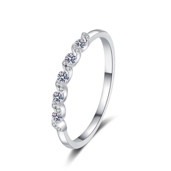 Silver 925 Stainless Steel Ring Gold Moissanite Diamond Women Wedding Rings