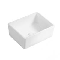 Lavabos de salle de bain rectangulaires en céramique blanche de conception moderne de haute qualité, surface solide pour articles sanitaires, expédition rapide