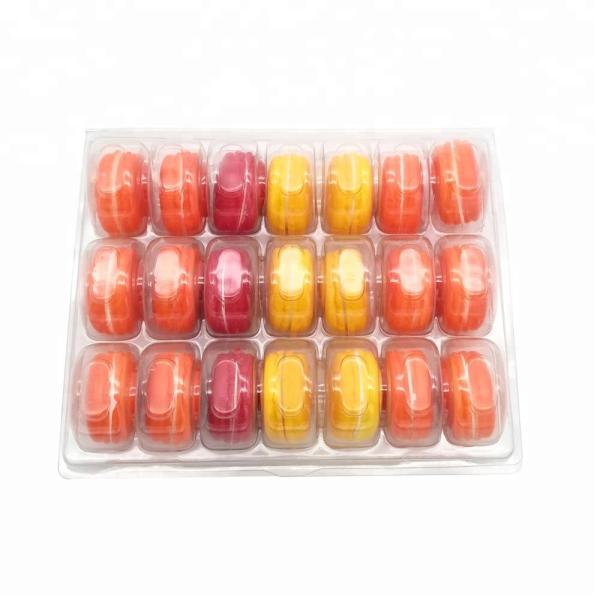 Recycled Cookies Plastic Macaron Packaging 21pcs Blister Packaging Tray