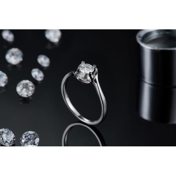 RD 4MM Trapezoidal White Moissanite 9K Silver Ring CZ Minimalist Wedding Jewelry