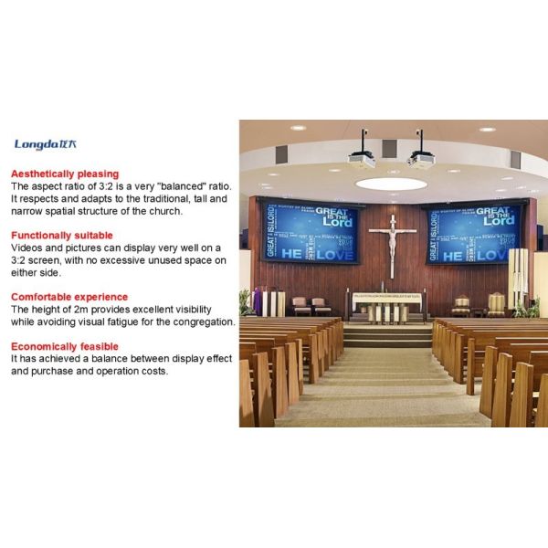 P3.91 Church LED Screen 3m*2m For Worship, Sermons, And Live Events