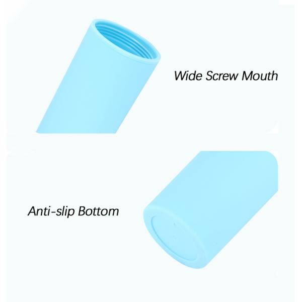 Skinny Double Insulated Plastic Water Bottle Rubber Paint 16oz Plastic Water Bottle Straight Sippy Cup With Splash Proof Lids Easy To Clean