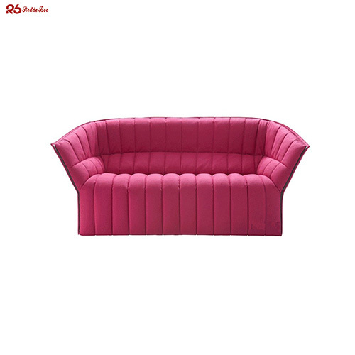 Wing Back Channeled Curved Leather Sectional Sofa Furniture Waterproof