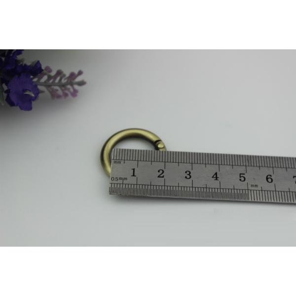 Wholesale gold color handbag hardware zinc alloy 16mm round shape metal spring split ring
