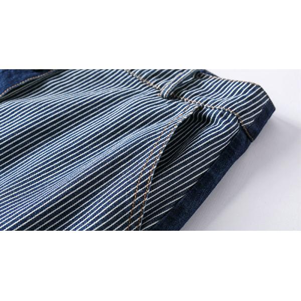 CF Buttons Ladies Dress Skirt Contrast Stripe Denim 100% Cotton Mid Length