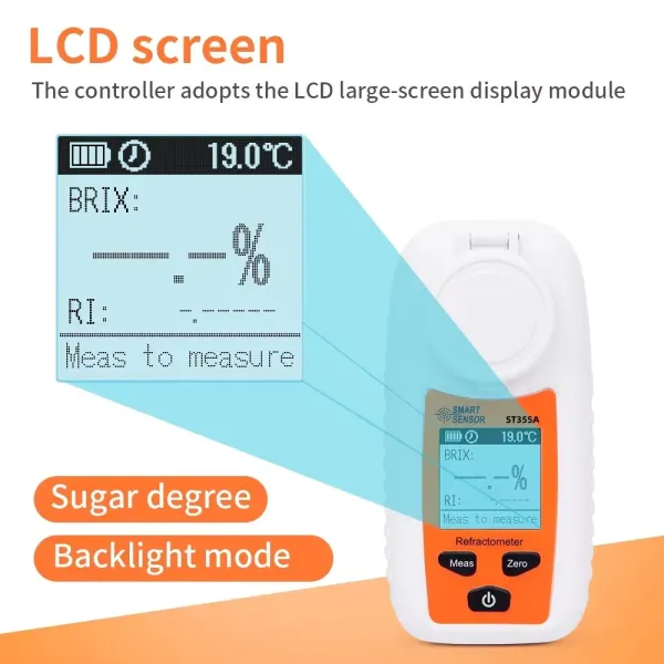 St355A Digital Portable Refractometer Atc Sugar Percent Tester