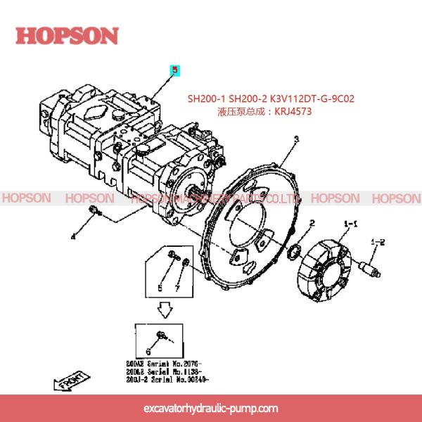 Sumitomo Hydraulic Pump K3V112DT-9C02 For SH200-1 SH200-2 Excavator