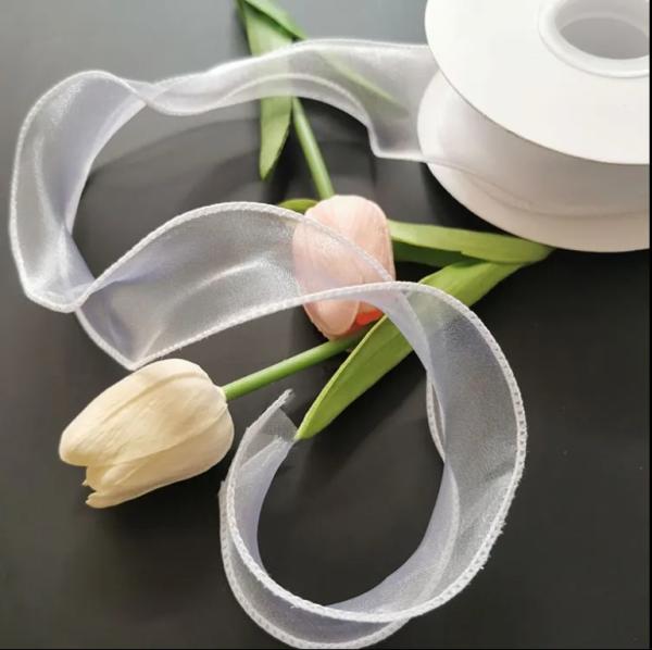 Cor-de-Rolha de fita de organza colorida para decoração de presentes Warp Glitter Wire Silk Ribbon para presentes de flores Embalagem de acessórios DIY