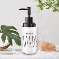 500 ml Frasco branco cilíndrico liso com bomba preta para loção de shampoo