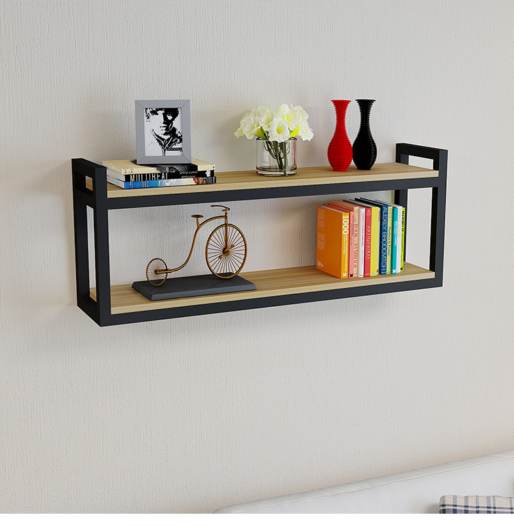 Wood Corner Wall Shelf Design Metal Frame Floating Shelves for Bedroom Mail Packing Y