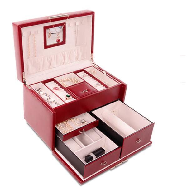 Flannel Interior Travel Size Jewelry Box , Soft Lining Jewelry Carrying Case