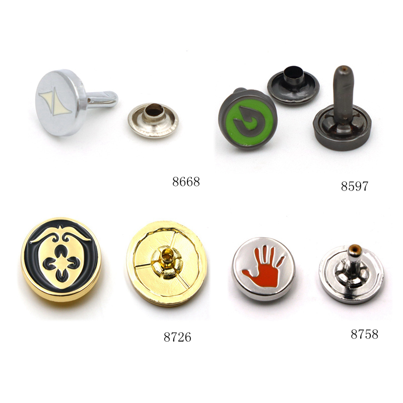 Matte Gunmetal Metal Rivet Studs 9mm Custom Logo Rivets For Bag Handbag