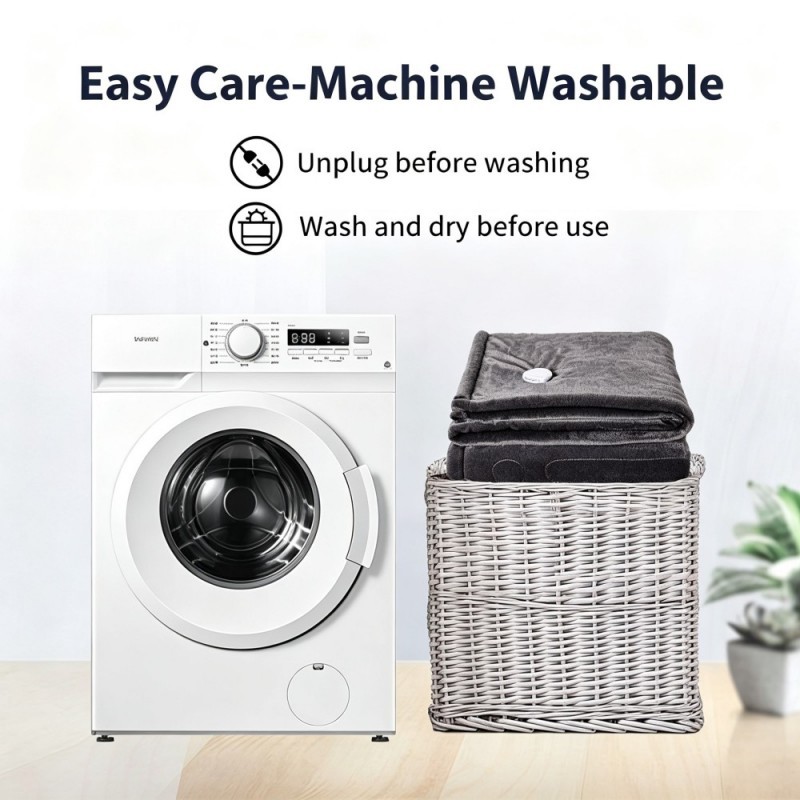 Customized Wearable Electric Heated Throw Blanket with Foot Pocket and Sleeves