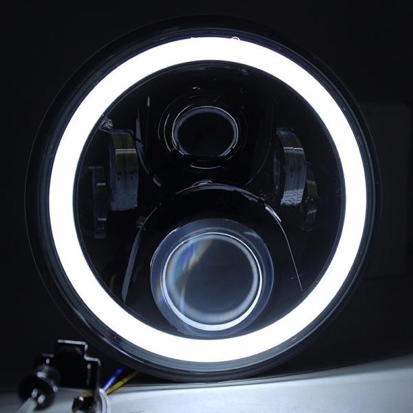 Amber / Blue / Halo Led Headlights 6000-6500K 70W Jeep Wrangler Angel Eyes Headlights
