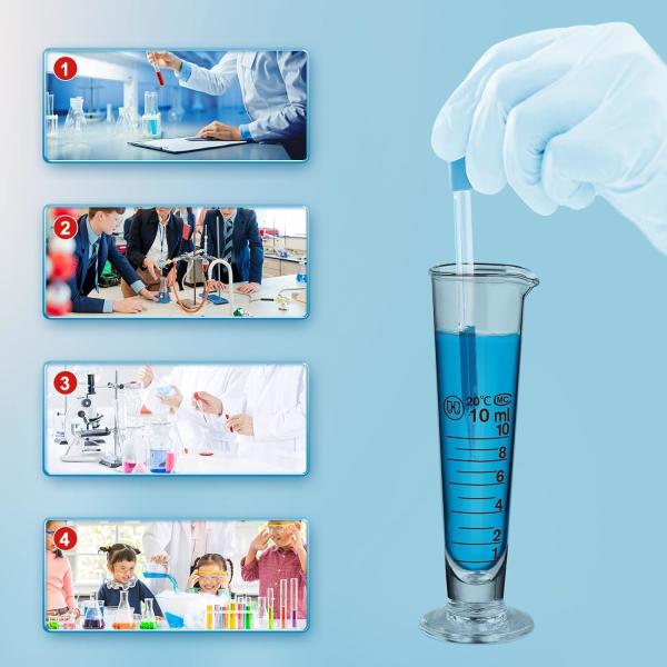 Lab Graduated Measuring Cup With Spout Wide Mouth Glass Conical Beaker Liquid Dispenser Measuring Cylinder