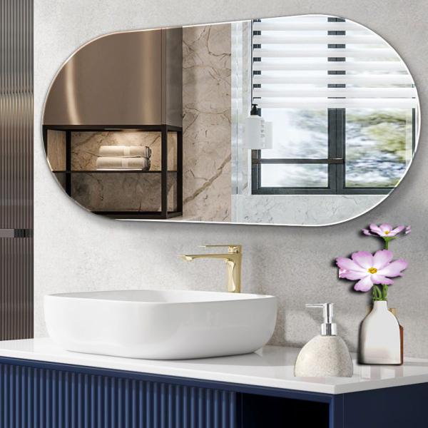 Large Simple Bathroom Mirror with Huge Unbreakable Sheet and Modern Design Wall Body