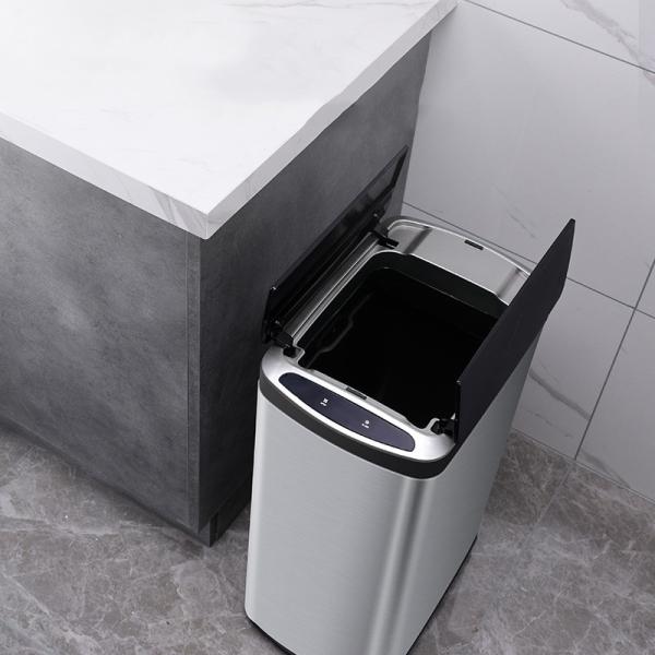Logo Custom Trash Can Odor Filter Touchless Waste Recycling Bin For Household