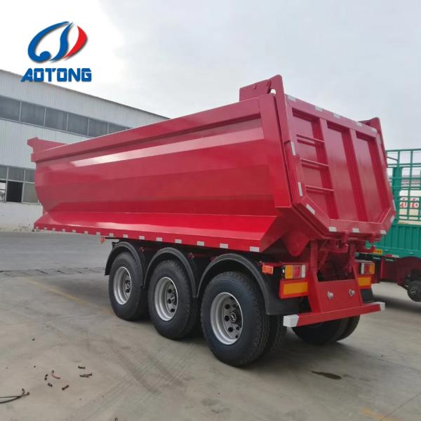 Semiremolque trasero de carga pesada de 3 ejes para el transporte de carbón de roca de arena y piedra