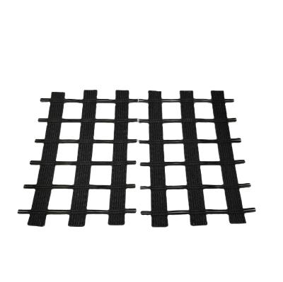 Solidificação do leito de estrada Biassal Poliéster Geogrid Feito de 80-80 PET material em amarelo