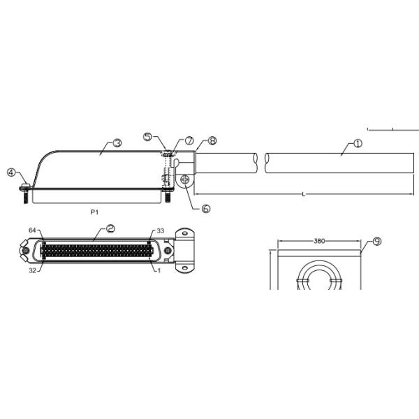 Сборка кабеля RJ21 IDC выход крышки металла 90 градусов или 45 градусов