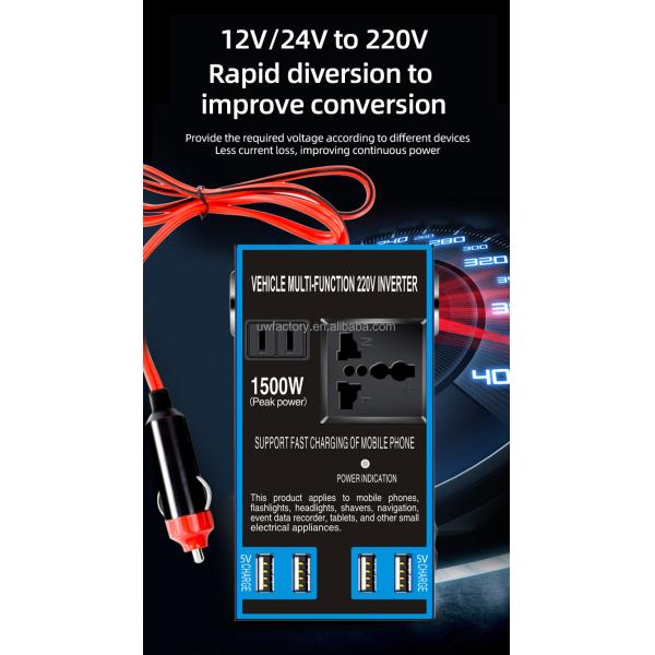 Modified Sine Wave Output 150W-200W Hybrid Grid Inverter DC 12V to AC 110V Inverter with Dual USB Ports and Type C