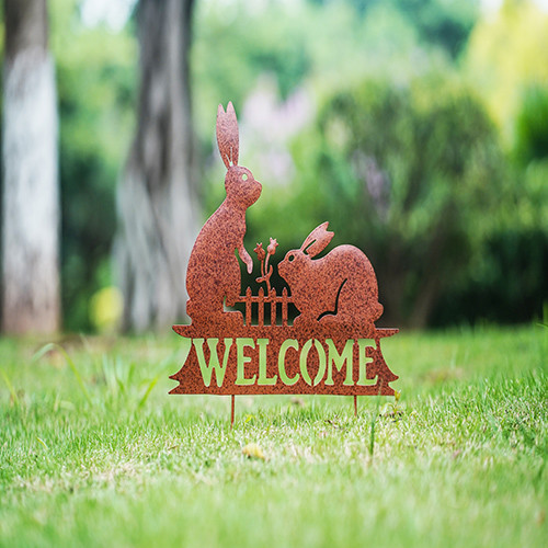 Animal Garden Ornament Metal Garden Stake Decor Silhouette Statues