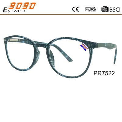 Fashionable half frame Reading glasses, made of plastic , suitable for men and women
