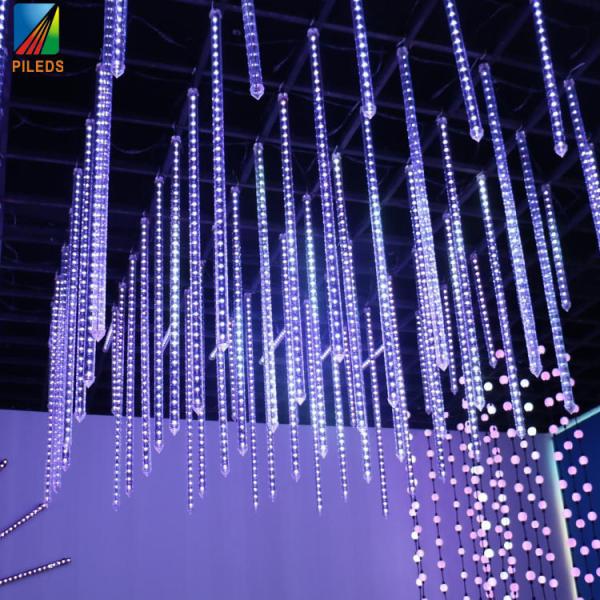 Multicolor Smart LED Meteor Tube Lights Programmable DMX Sound Control