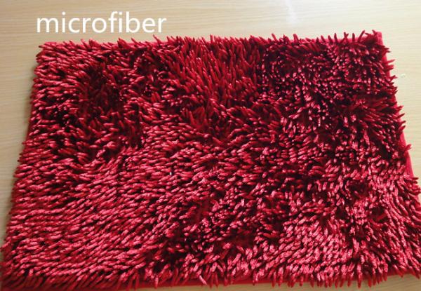 Microfiber Mat Red 40 * 60cm Big Chenille Bathroom Indoor Anti - Skid Rubber