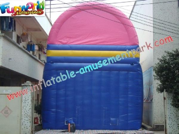 Pink Commercial Inflatable Slide Toys , 9L Inflatable Slide Slip For Childrens
