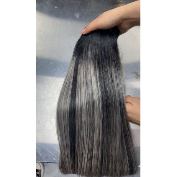 The new color machine weft double drawn 100% human hair weft for wholesale
