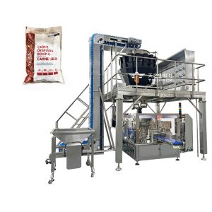 Customized Efficient Dehydrated Beef Nuggets Quantitative Bagging Packaging Machine Ready to Eat Food Beef Multihead Weigher