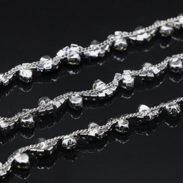 Decorative Crystal Diamond Chain , Rhinestone Necklace Silver 5MM ODM