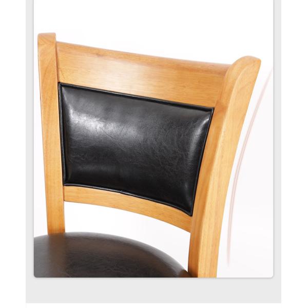 Restaurant Furniture High Chair Japanese Style Bar Counter Chair Solid Wood Bar Stool With Leather