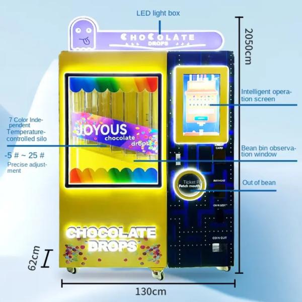 タッチスクリーン メタルキャンディディスペンサー コインクレジットカードトークンQrコード付き チョコレート豆販売機 小売用決済システム