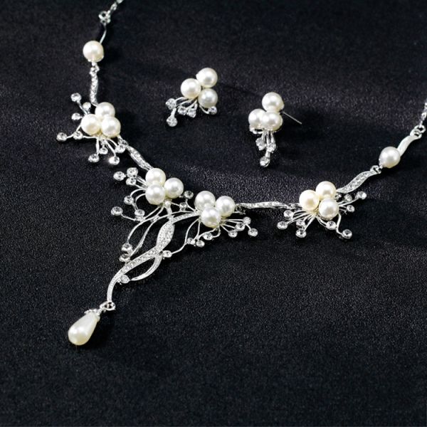 Popular Personality Statement Necklace Vintage Multi-layer Pearl Wedding Necklace Jewelry Sets
