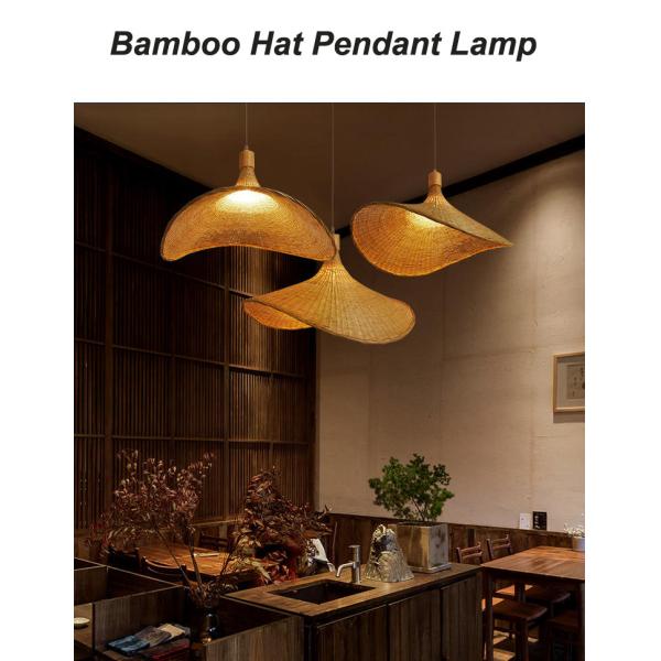 Creative Rattan Pendant Light Big Straw Hat Style 3500K Warm White CCT