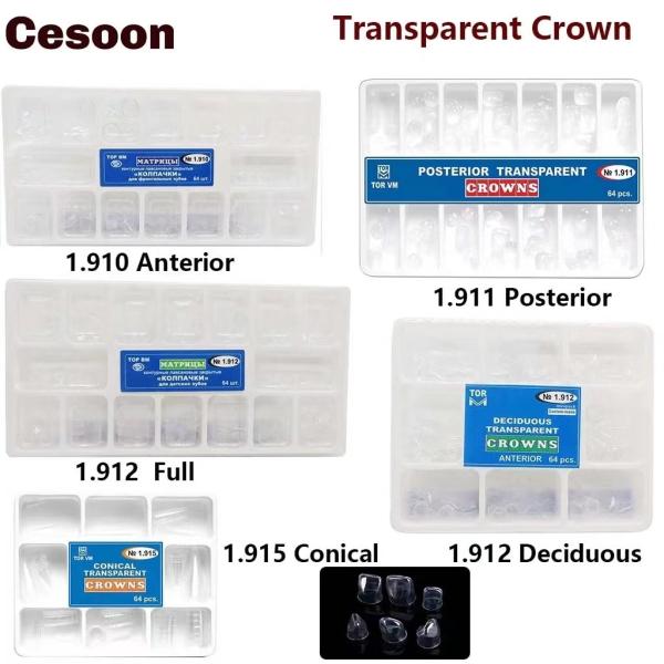 64pcs Dental Crown Matrices Posterior Clear Transparent Strip Matrix 1.911/1.910/1.912/1.915 by TOR VM Certification CCC