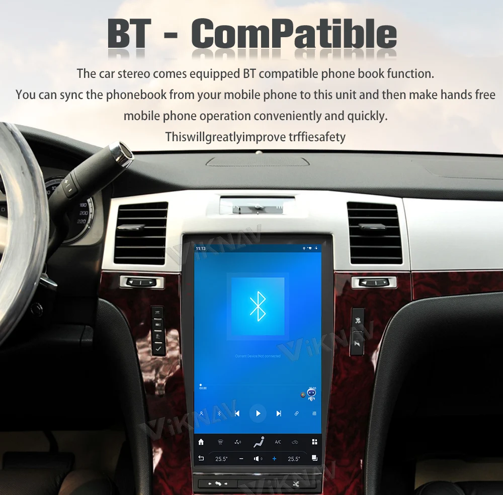 Touch Screen GPS Navigation Cadillac Escalade Radio Replacement 2008-2012 Wireless Carplay